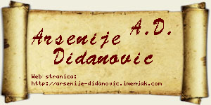 Arsenije Didanović vizit kartica